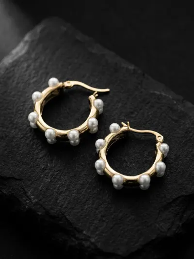 A monochrome editorial still life of a jewellery piece.